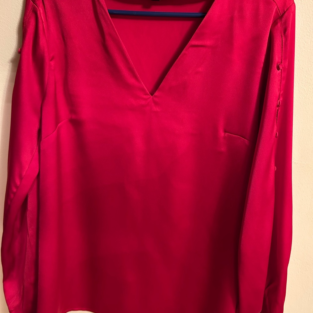 Banana Republic Red Long Sleeve Blouse